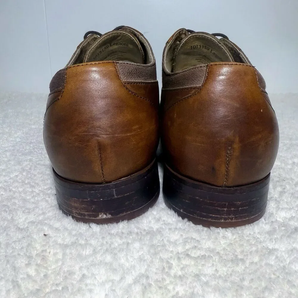 Aston Grey Collection 1013159 Legaoni Men's 12 Brown Leather Oxfords Shoes